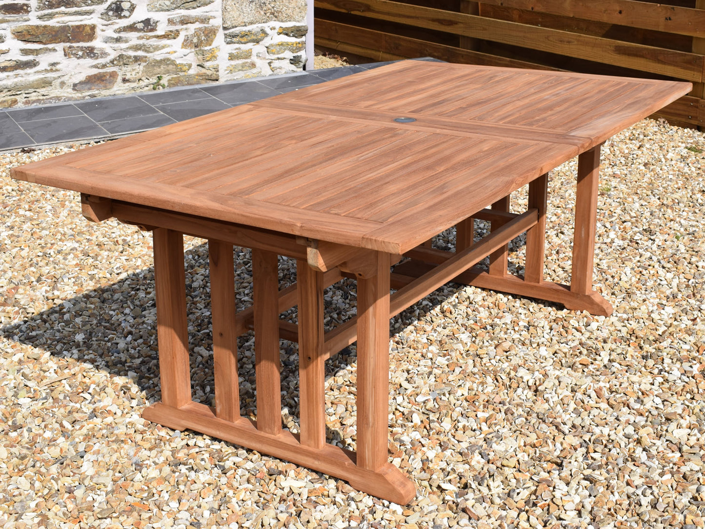 Teak 190-270x110cm Rectangular Double-Extending Table
