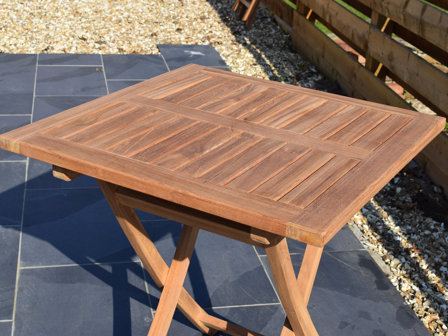 4 Seater Square Folding Teak Set with Classic Folding Chairs and Armchairs