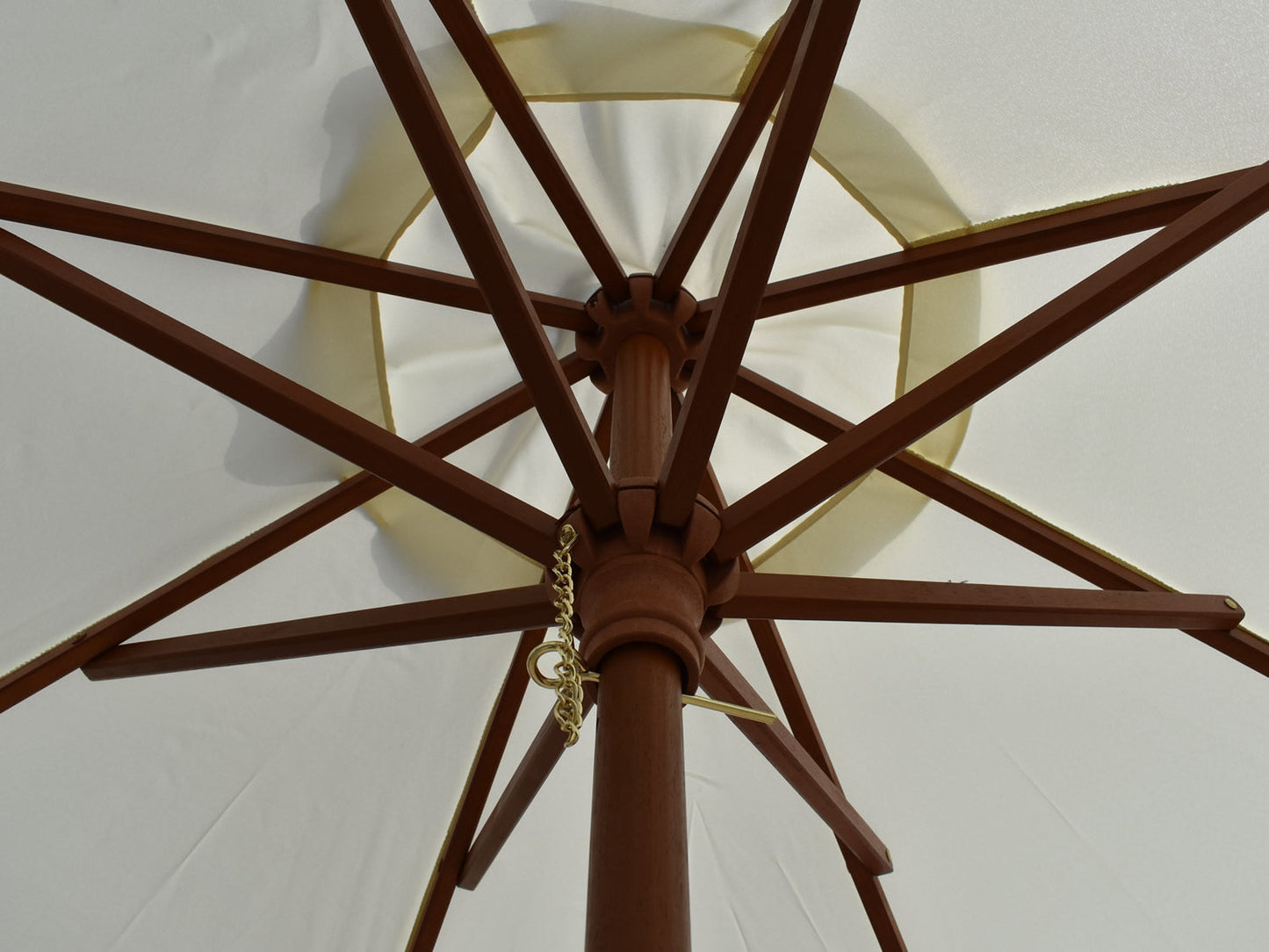 2m Octagonal parasol underside wooden struts