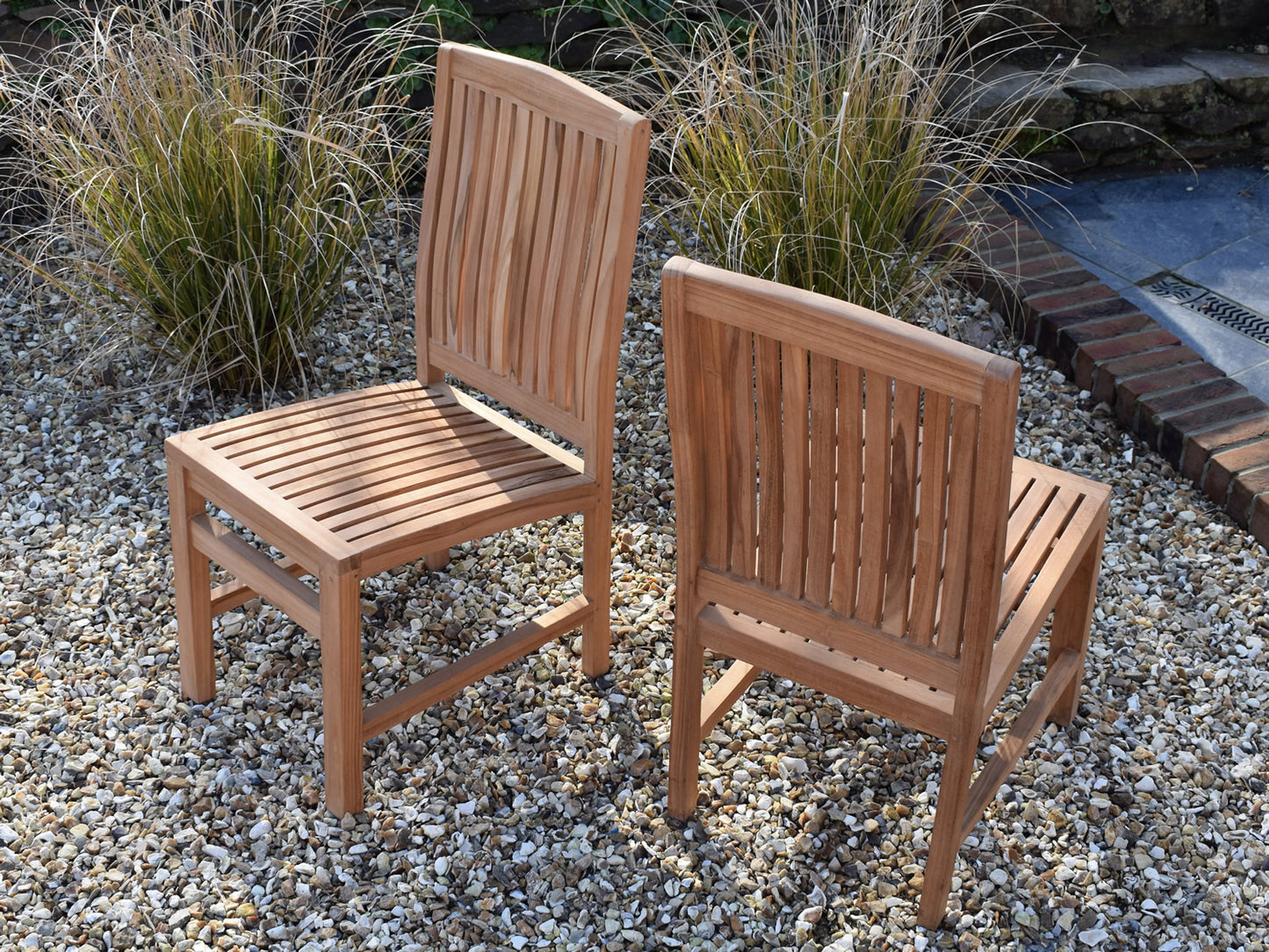 6 Seater Oval Pedestal Teak Set with Dining Chairs & Stacking Armchairs