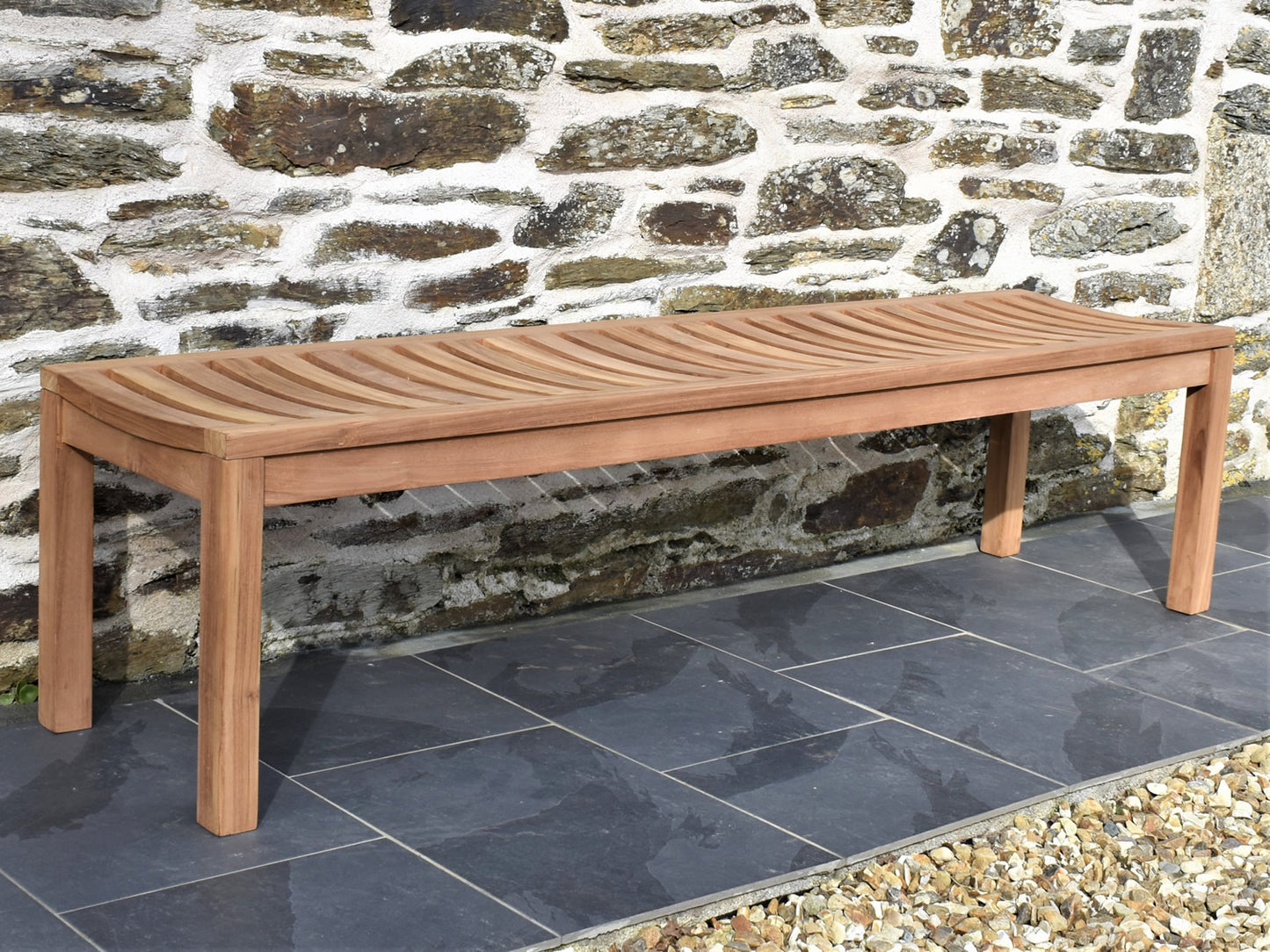 4 seater teak backless garden seat