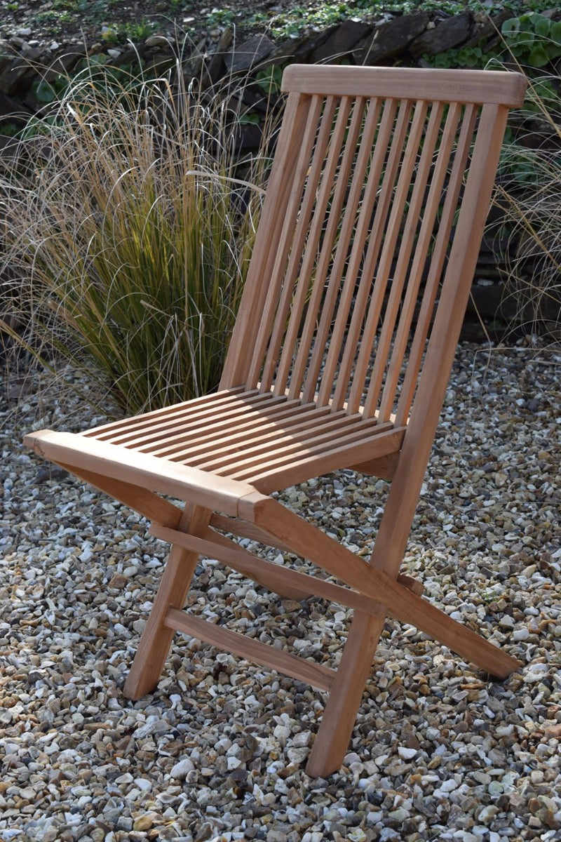 4 Seater Rectangular Folding Teak Set with Classic Folding Chairs