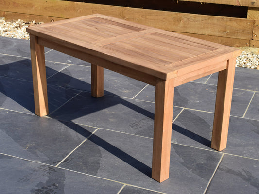 Classic teak rectangular 90x45cm garden coffee table