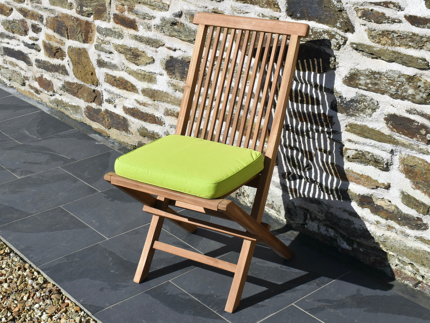 Clasic light green outdoor seat pad cushion for out classic folding chairs and classic folding armchairs
