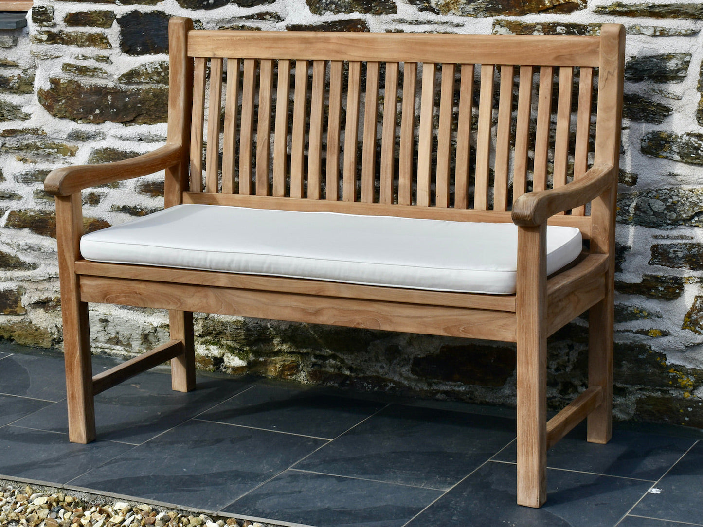 Classic natural/ecru 2 seater / 120cm outdoor garden bench cushion