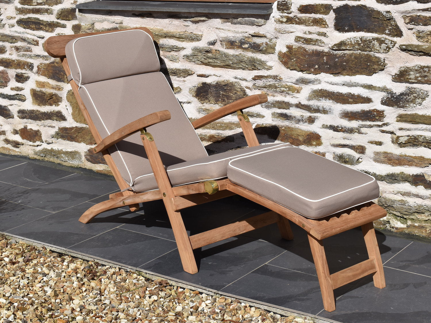 Luxury Taupe Steamer Chair Cushion