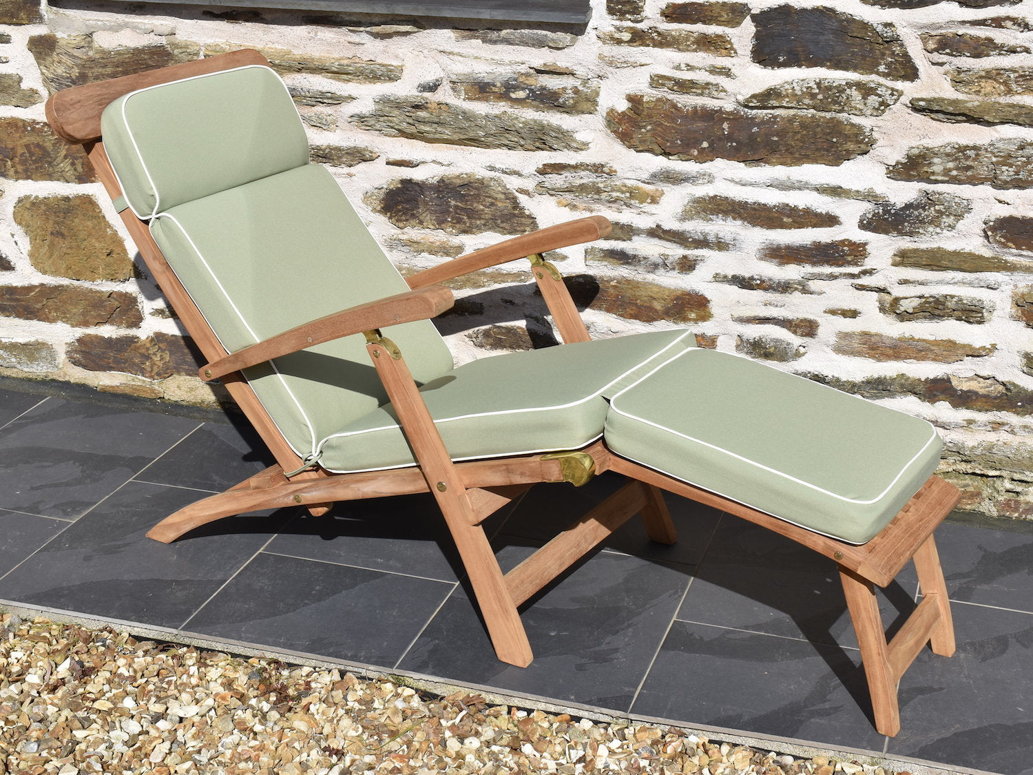 Luxury light olive green garden steamer chair cushions