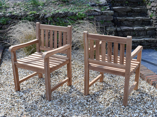 traditional garden armchair, image shows both the from and back details of the chair