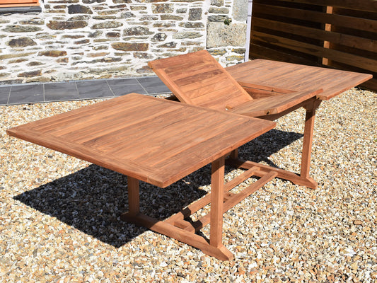 Teak 180-240x100cm Rectangular Extending Table