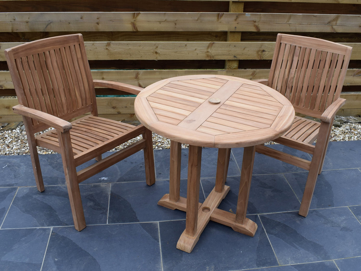 Teak 80cm Round Pedestal Table