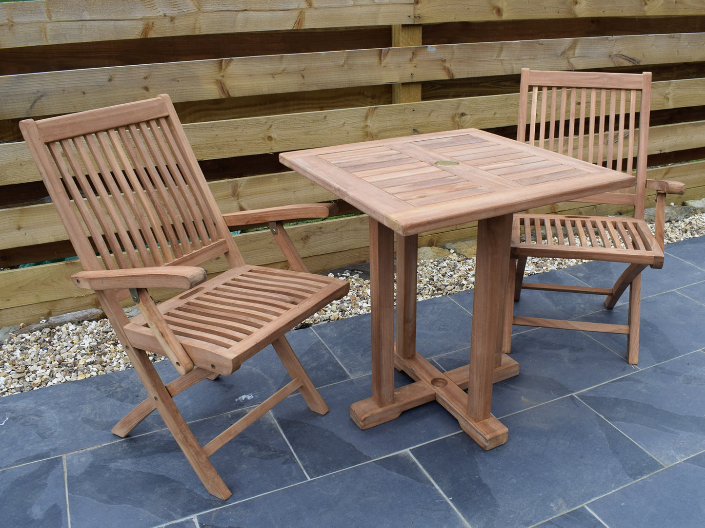 Teak 70cm Square Pedestal Table