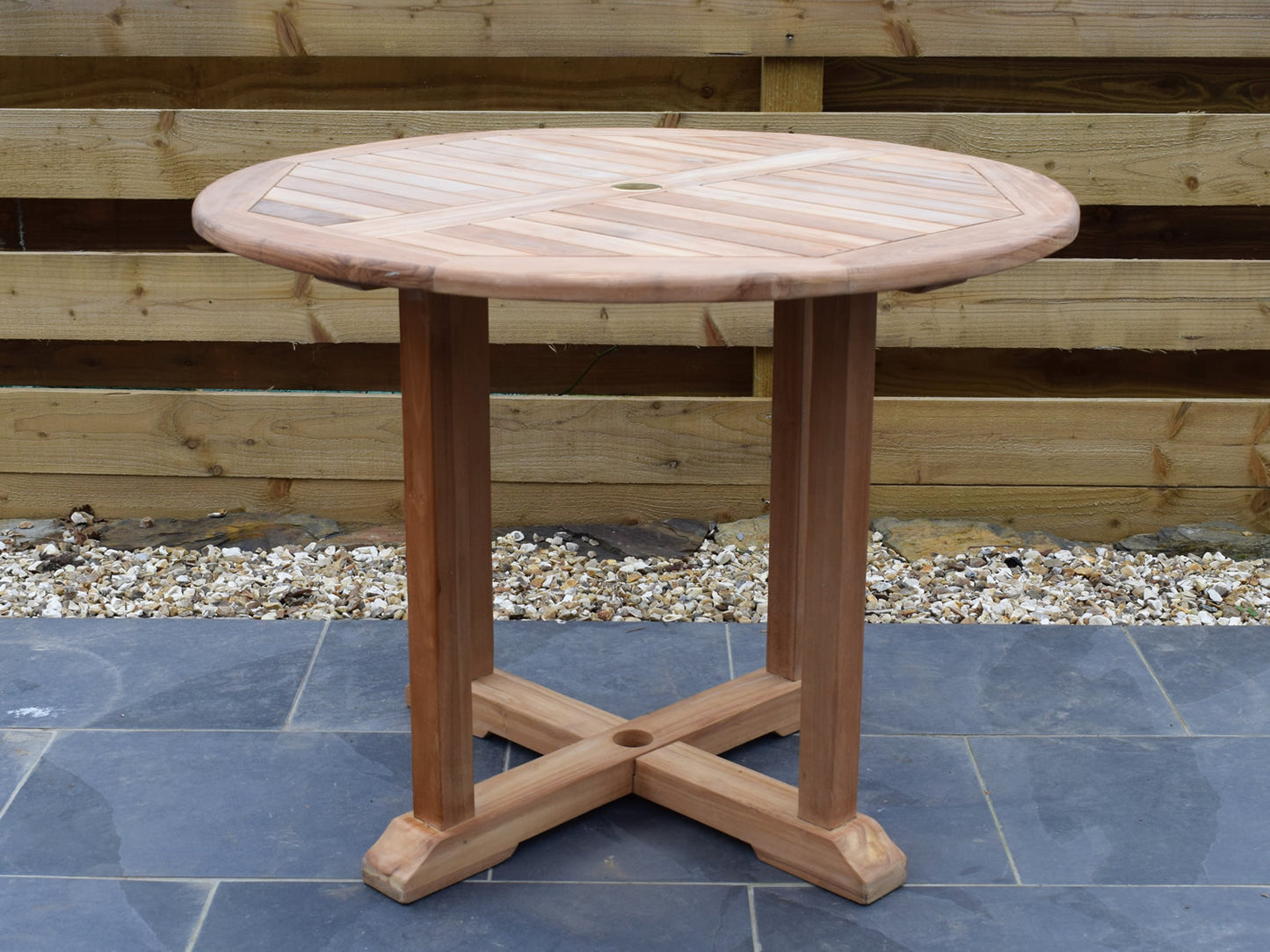 Teak 100cm Round Pedestal Table