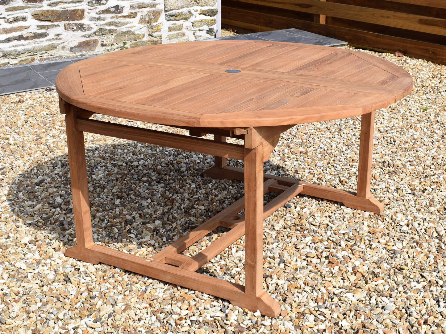 Teak 150-230cm Round Double-Extending Table