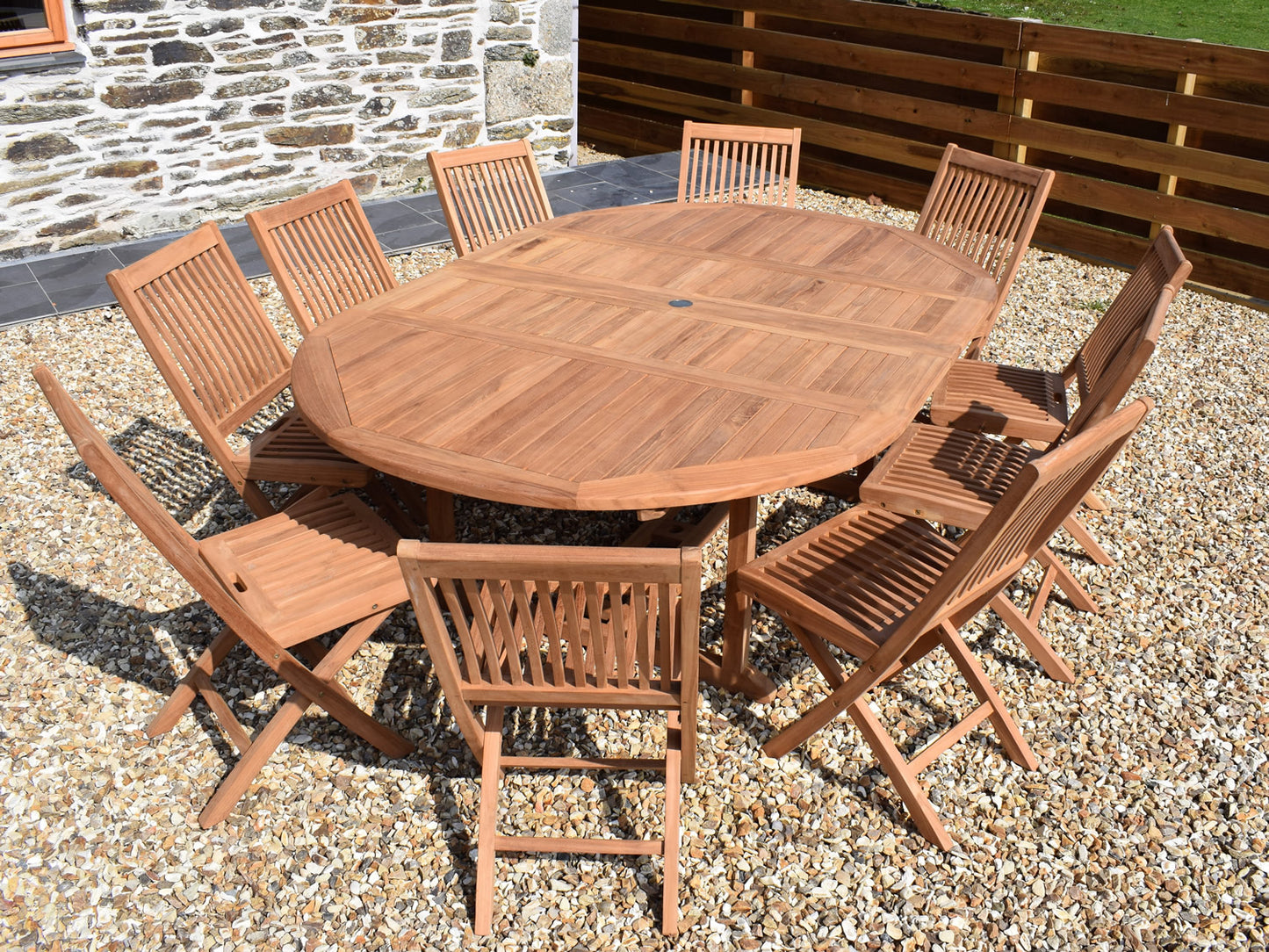 Teak 150-230cm Round Double-Extending Table