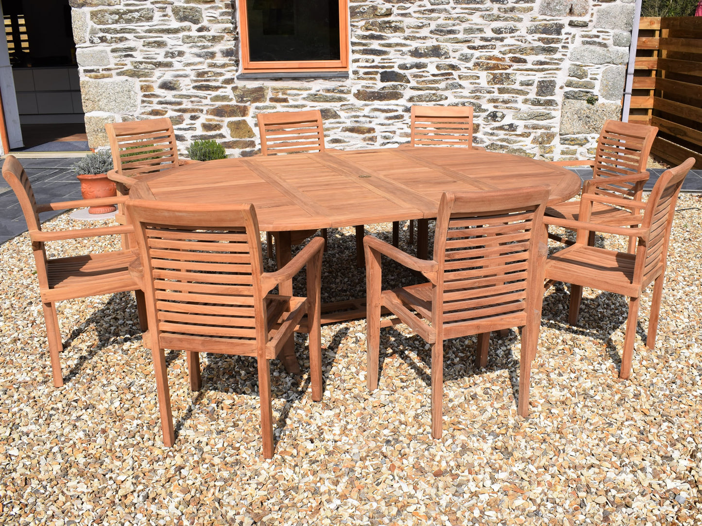 Teak 150-230cm Round Double-Extending Table