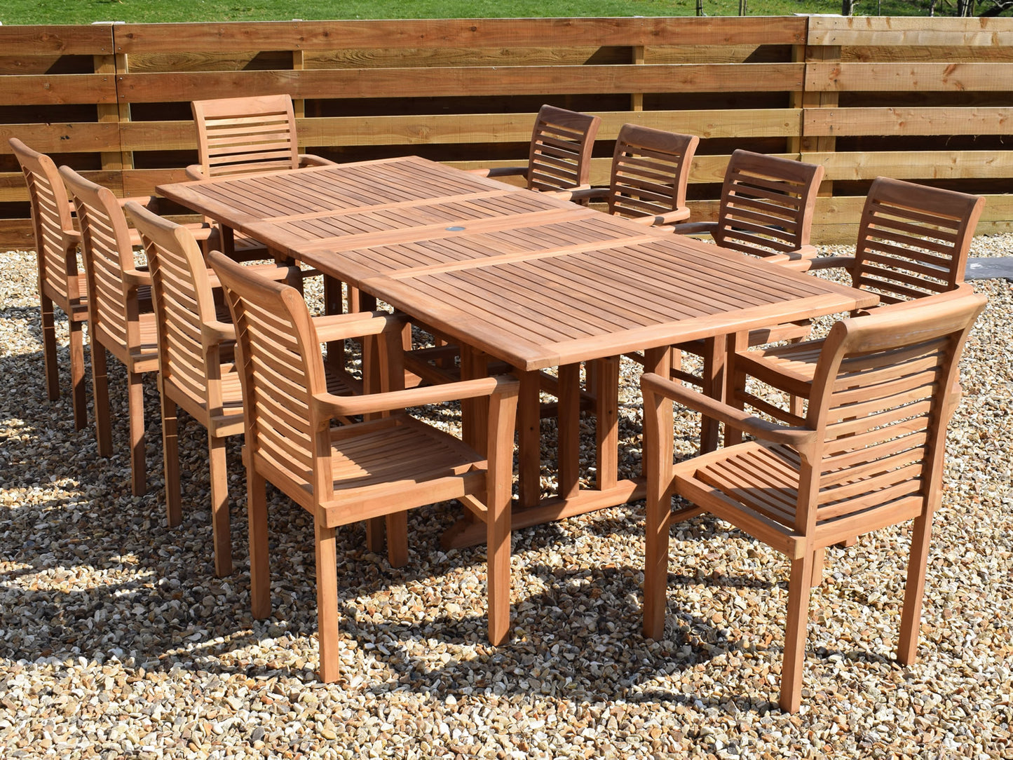 Teak 190-270x110cm Rectangular Double-Extending Table