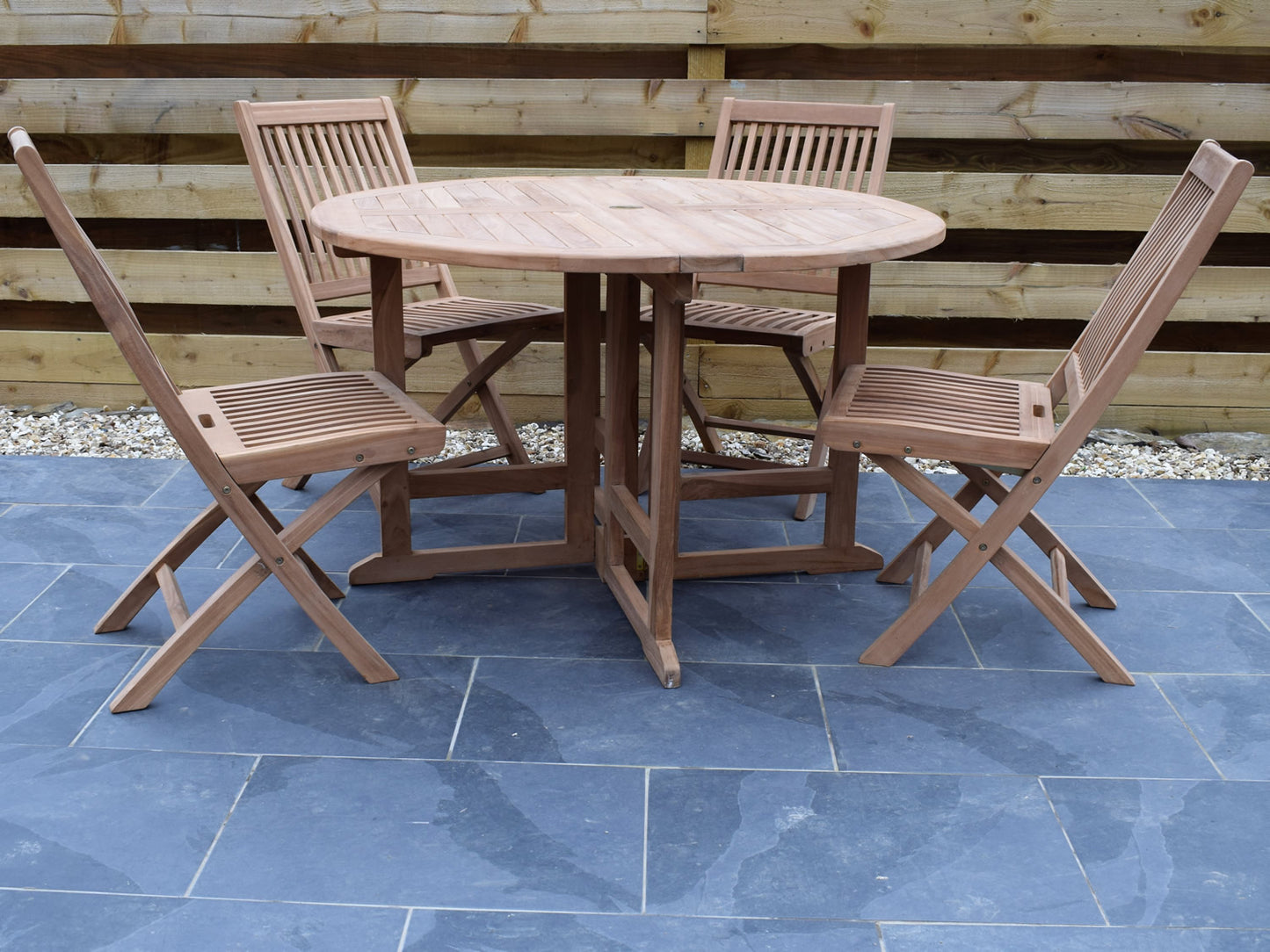 Teak 120cm Round Gate-leg Folding Table