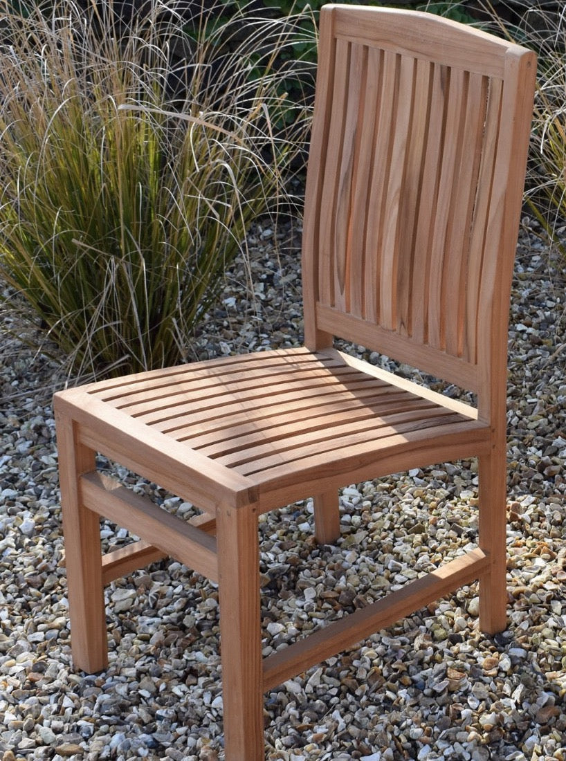 12 Seater Rectangular Double Extending Teak Set with Dining Chairs & Stacking Armchairs