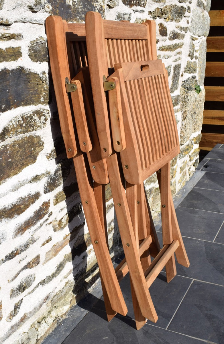 12 Seater Oval Double Extending Teak Set with Folding Chairs & Armchairs