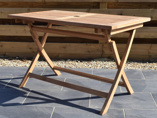 Teak 120x70cm Rectangular Folding Table