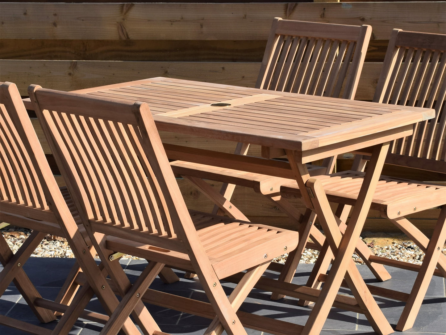 Teak 120x70cm Rectangular Folding Table