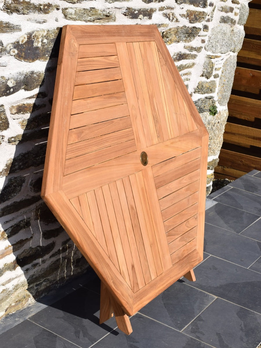 Teak 120cm Hexagonal Folding Table