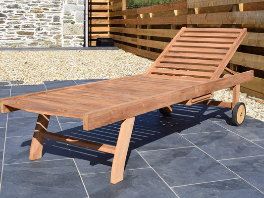 Teak Sunlounger