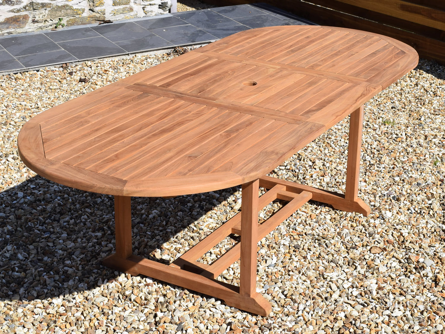 Teak 180-240x100cm Oval Extending Table