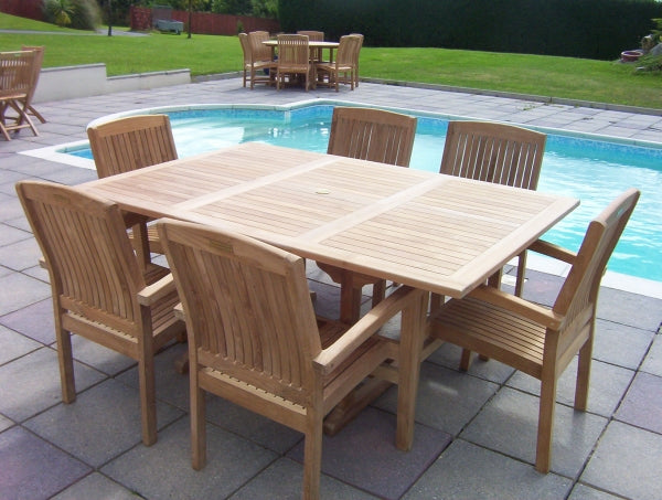 Teak 120-180cm Square Extending Table