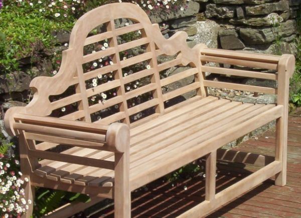 Lutyens 2 Seater Teak Garden Bench - 4ft/120cm