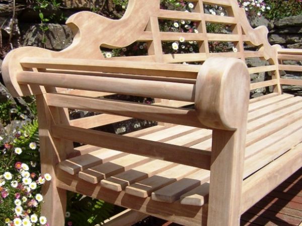 Lutyens 2 Seater Teak Garden Bench - 4ft/120cm