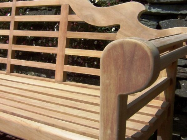 Lutyens 2 Seater Teak Garden Bench - 4ft/120cm