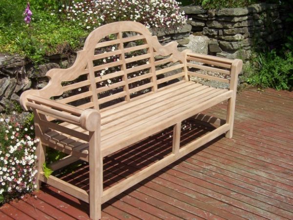 Lutyens 3 Seater Teak Garden Bench - 5ft/150cm