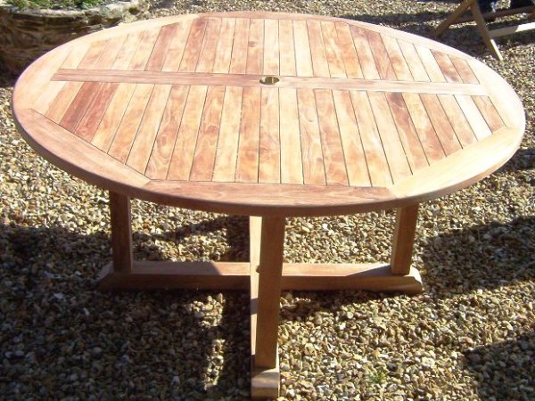 Teak 150cm Round Pedestal Table
