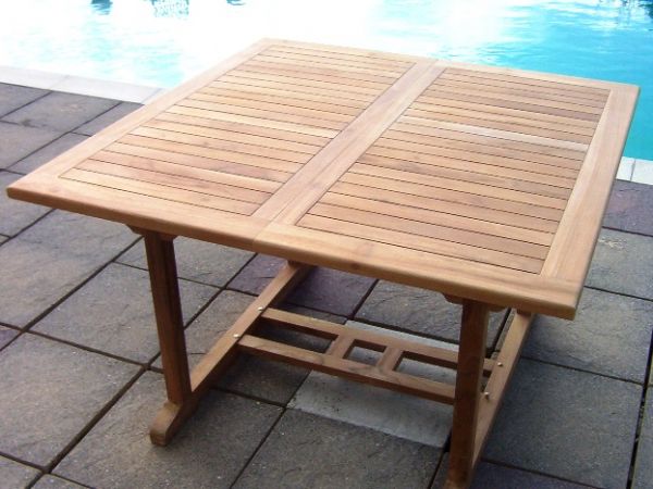 Teak 120-180cm Square Extending Table