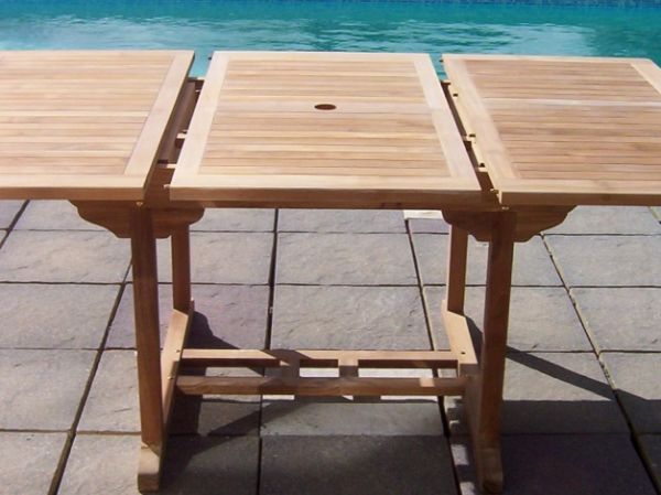 Teak 120-180cm Square Extending Table