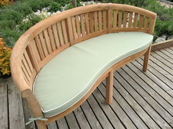 Luxury light Olive  colour outdoor cushion for the curved banana garden bench 