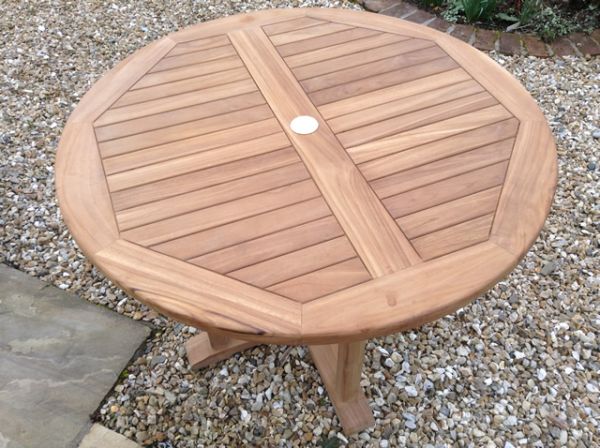 Teak 100cm Round Pedestal Table