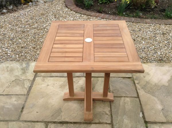 Teak 70cm Square Pedestal Table