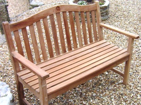 Rose 2 Seater Teak Garden Bench - 4ft/120cm