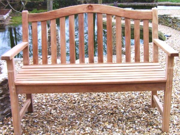 Rose 2 Seater Teak Garden Bench - 4ft/120cm