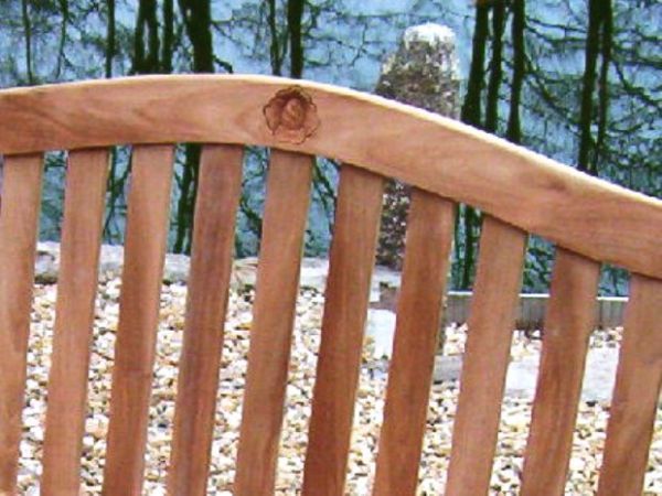 Rose 2 Seater Teak Garden Bench - 4ft/120cm