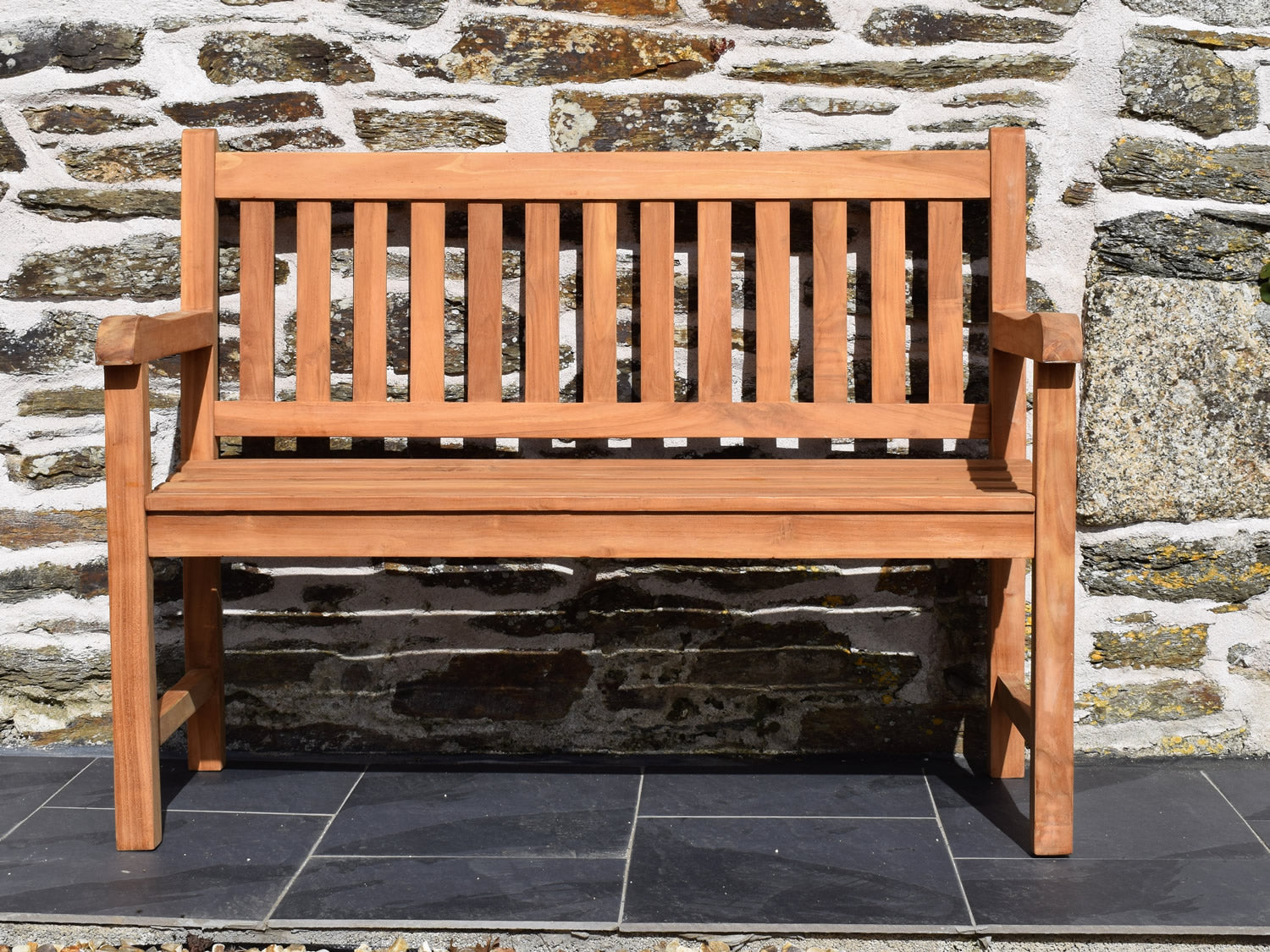 solid teak classic 4ft wooden garden bench