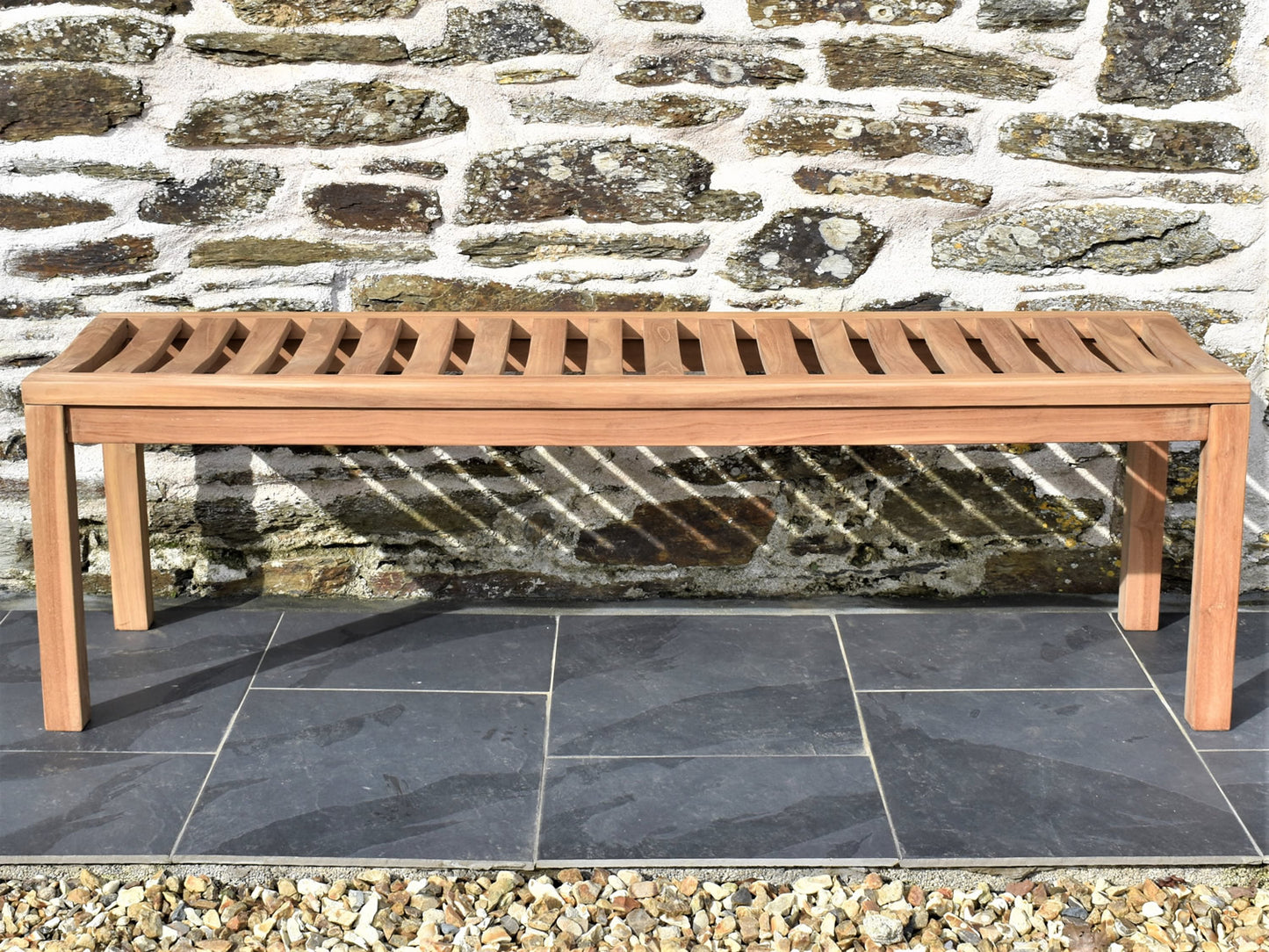 150cm teak backless garden banch