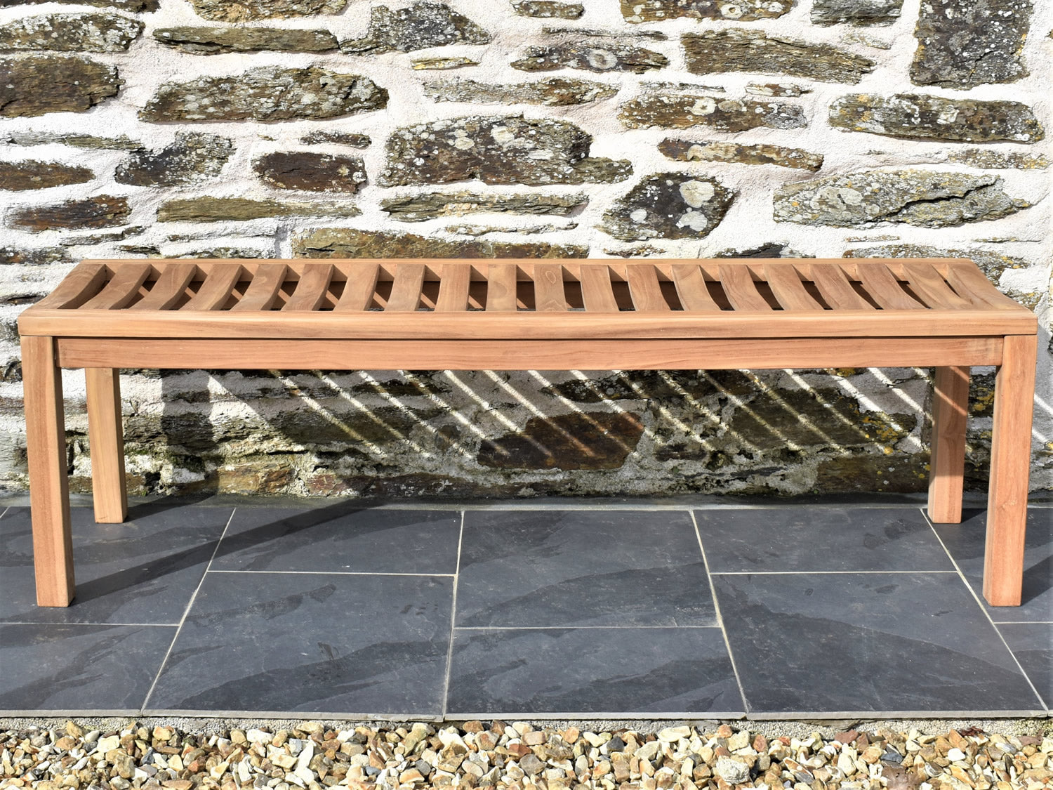 150cm teak backless garden banch