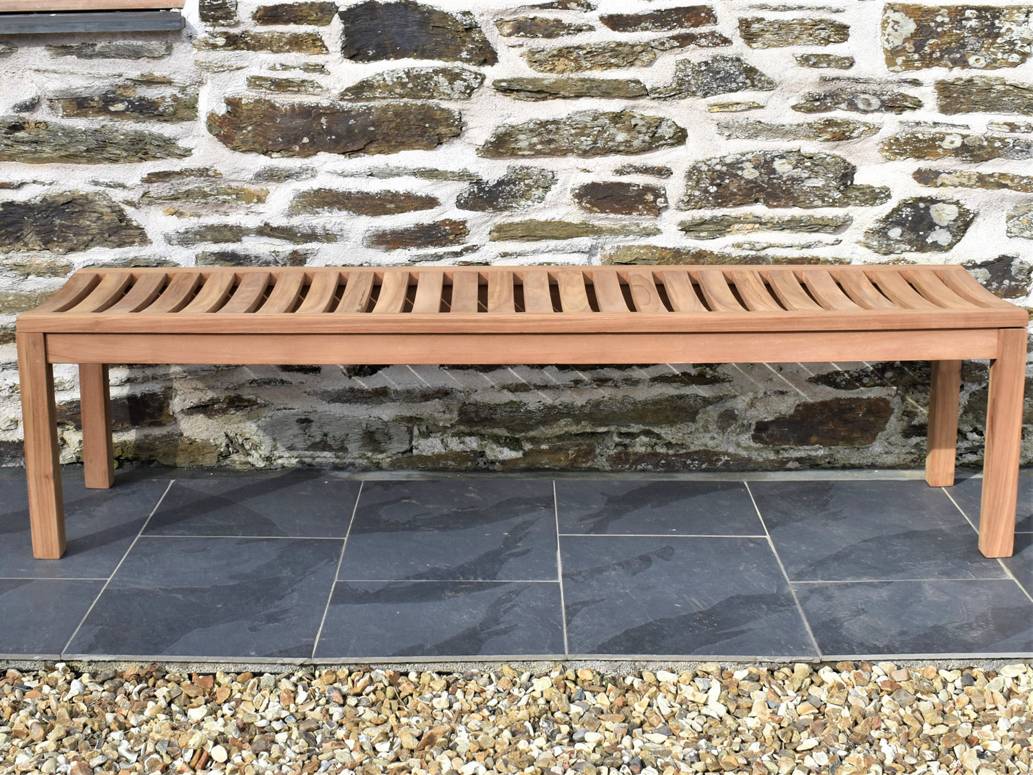 180cm teak backless garden bench