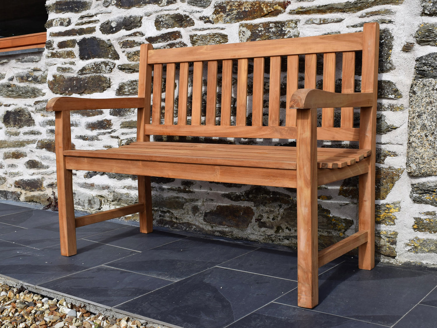 4 Seater Large Square Coffee Table Teak Set with Classic Garden Benches