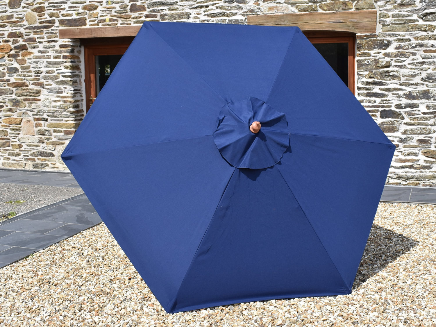 2.5 metre parasol canopy view Blue