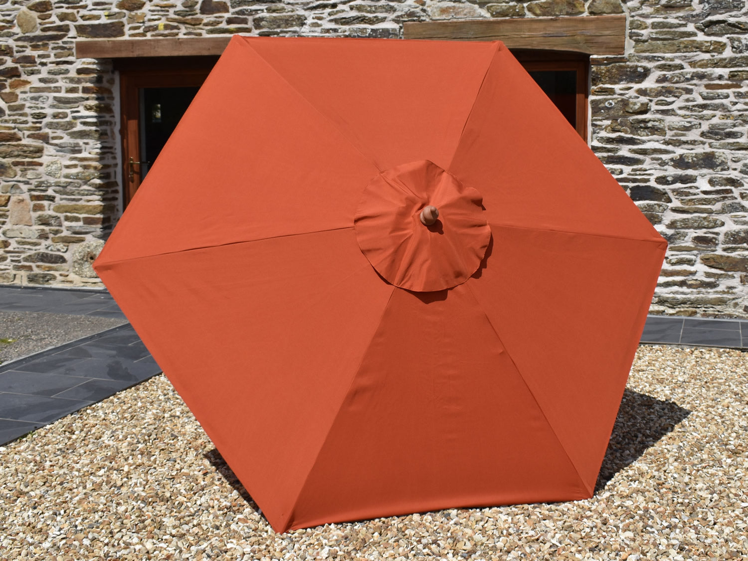 2.5 Hexagonal parasol canopy Terracotta