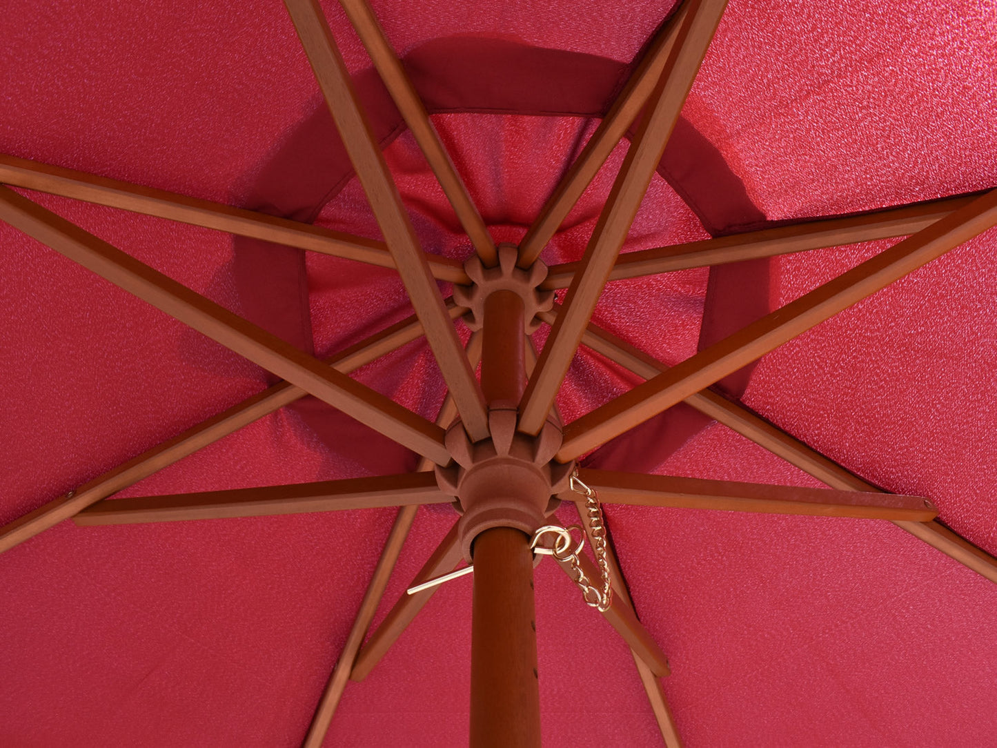 2m Octagonal parasol underside wooden struts
